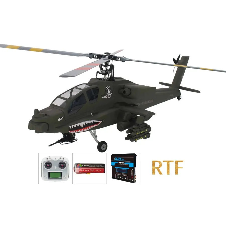 FLISHRC FL500 Roban AH-64 Apache 500 размера вертолет с четырьмя лопастями винта GPS полетным контроллером H1 RTF не летное крыло