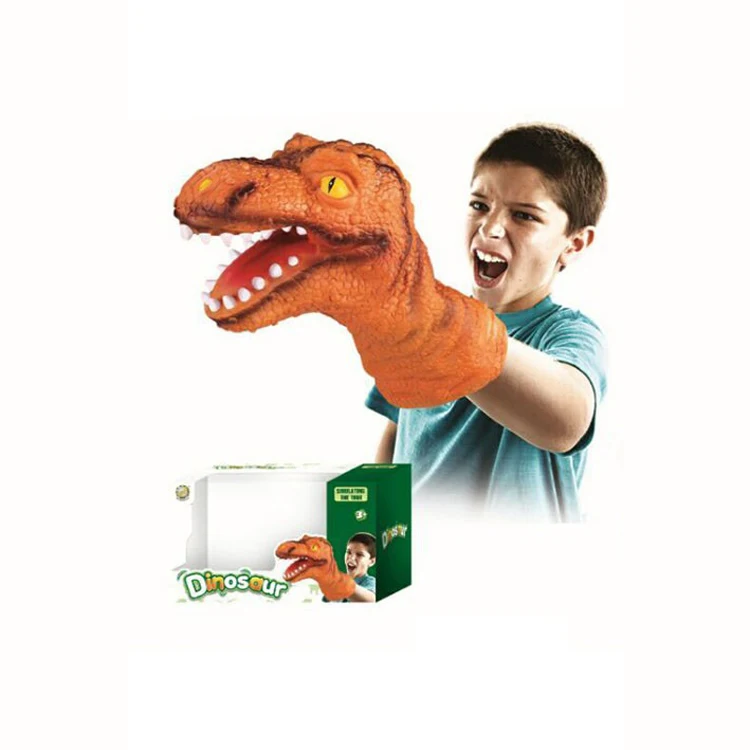 Pretend Play Toy Soft Plastic Realistic Dinosaur Hand Puppet for Kids Gift