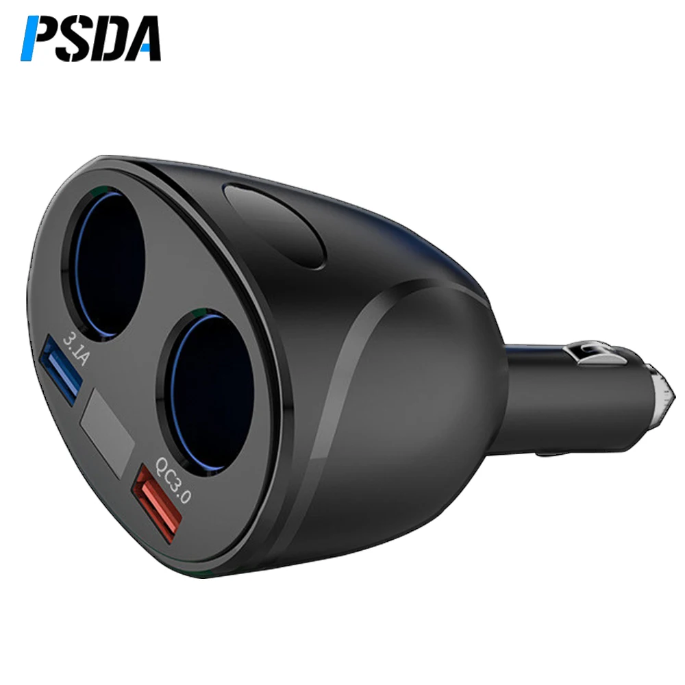 PSDA USB Car Charger Quick Charge 3.0 + 3.1A Car Cigarette Lighter Socket Splitter Plug LED Car-Charger Adapter For Phone MP3