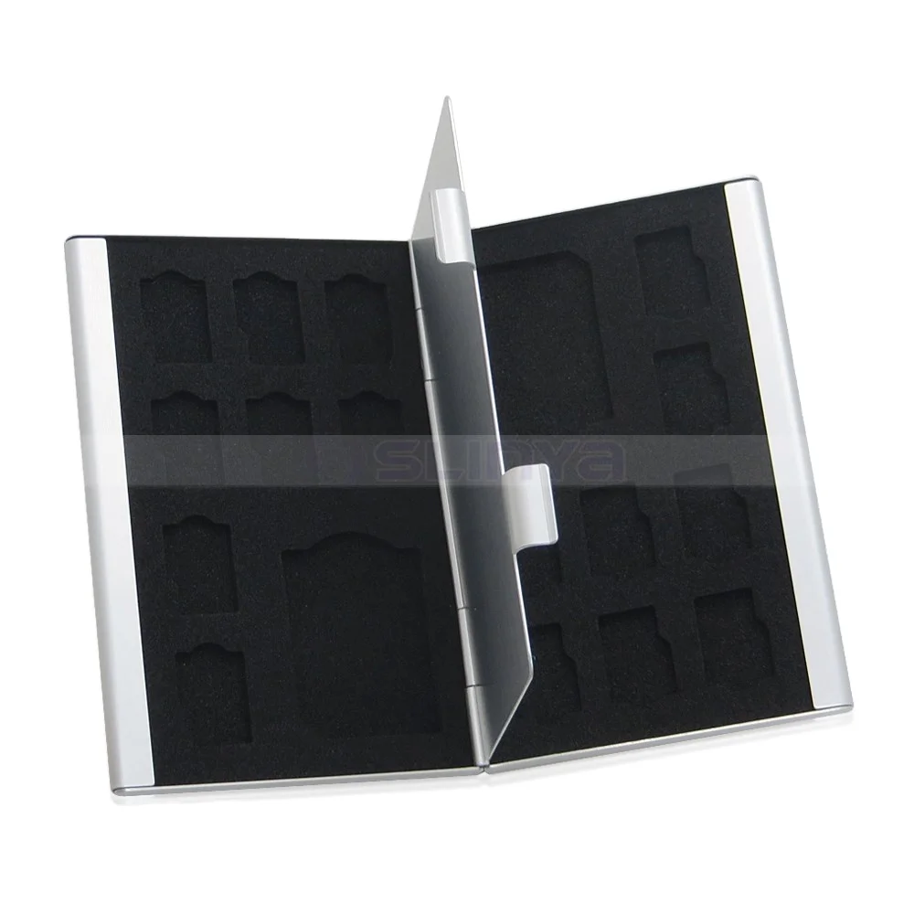 Aluminum Memory Card Case for MicroSD Card SD SDHC CARD 16TF+2SD