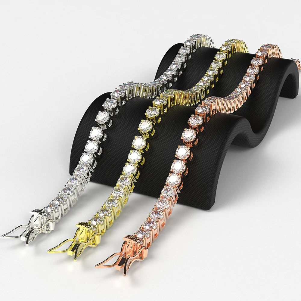 Wholesale Gorgeous Moissanite Tennis Chain Colorful Tennis Chain Moissanite Moissanite Chain