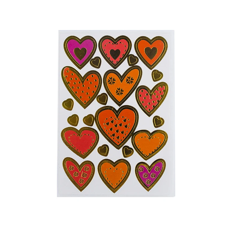 Cheap glitter heart shaped adhesive sticker for decoration