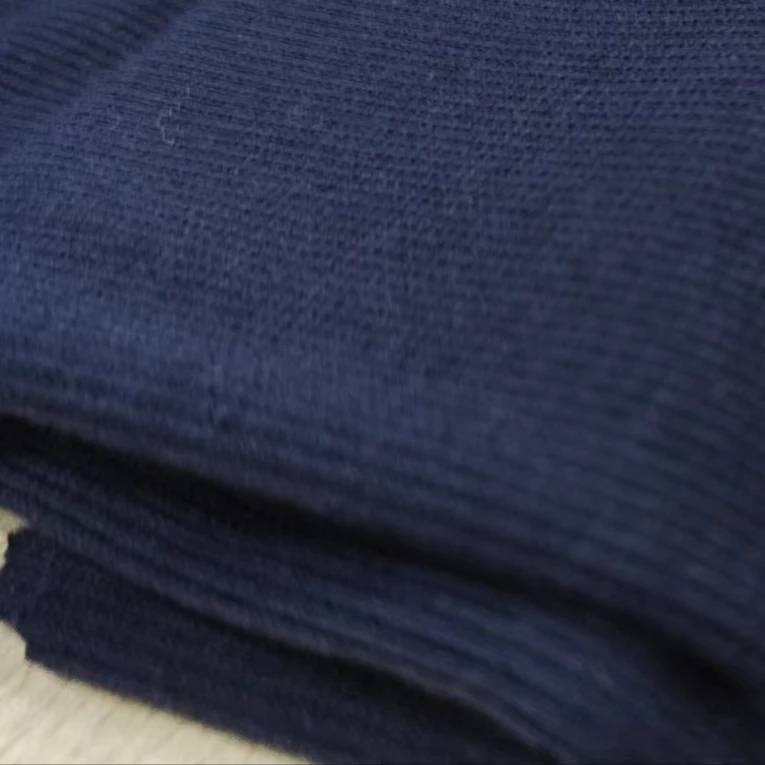 Popular customized softy solid color TR polyester spandex rib fabric for dress and garment