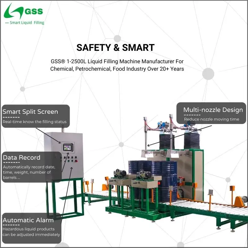 GSS 200L drum filling machine for chemical petrochemical food and agrifood industry