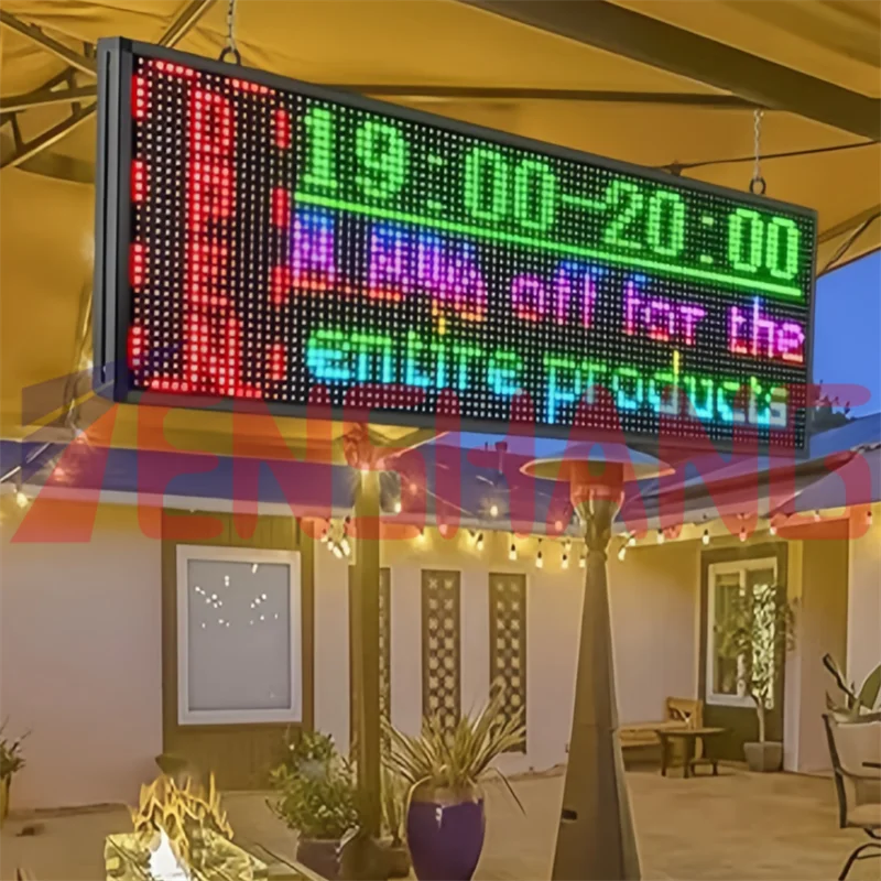 Outdoor P5 P10 RGB Full Colours Advertising Rgb Billboard Led Text Display Board Mobile Phone Led Programmable Scrolling Sign