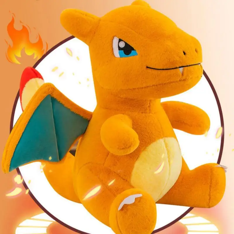 Most Popular Pocket Monster Dolls Anime Cartoon Character Fire Dragon Plush Pokemoned Toys Kids Gifts