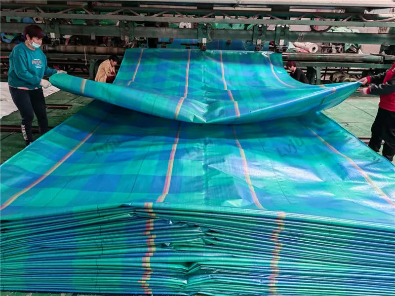 Lvju Waterproof Blue Oversize Pe Tarpaulin 60x60ft 200gsm Anti UV Poly Tarp PE Tarpaulin