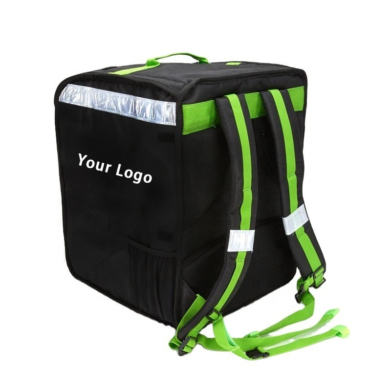 Custom Logo Restaurant Pizza Hamburger Insulated Thermal Bike Tote Cooler Backpack Bag Food Eats Delivery Bag Backpack