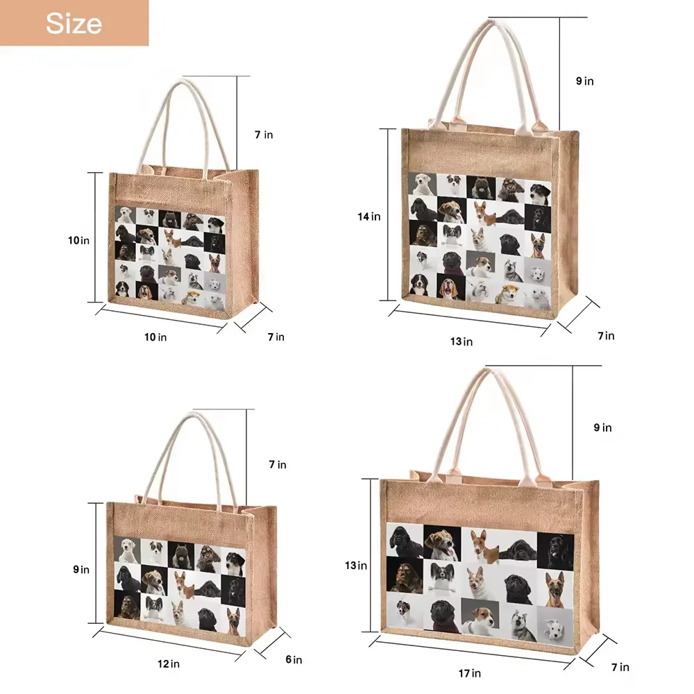 Custom LOGO Printing Wholesale Eco Shopping Fashion Handbags Eco Natural Souvenirs Luxury Wedding Fabric Jute Bags