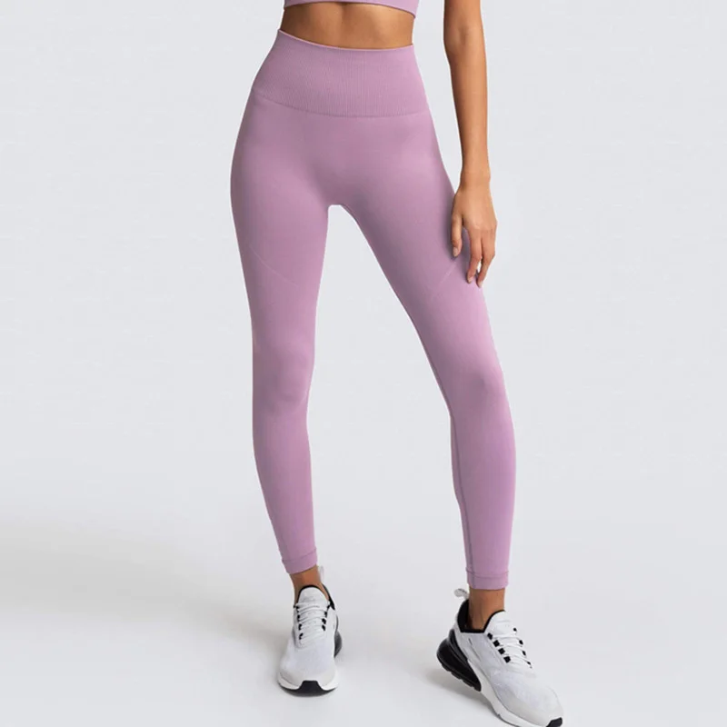 Women Seamless High Quality Workout High Waist Long Custom Private Label Sport Gym Yoga Pants Trainer Nylon Spandex Leggings