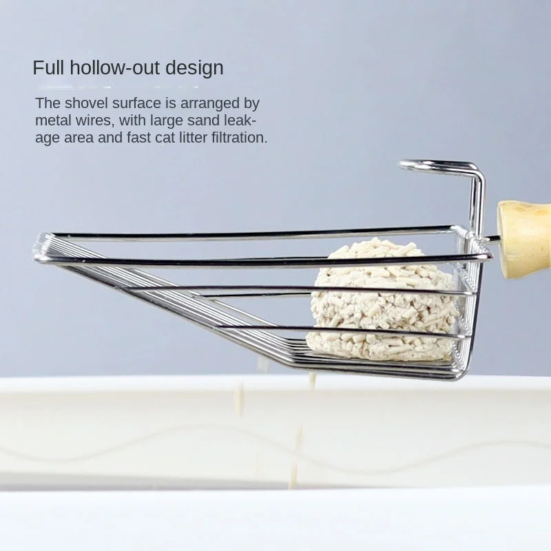 Красочный Металлический Набор для кошачьего туалета лопатка с большой деревянной ручкой совок