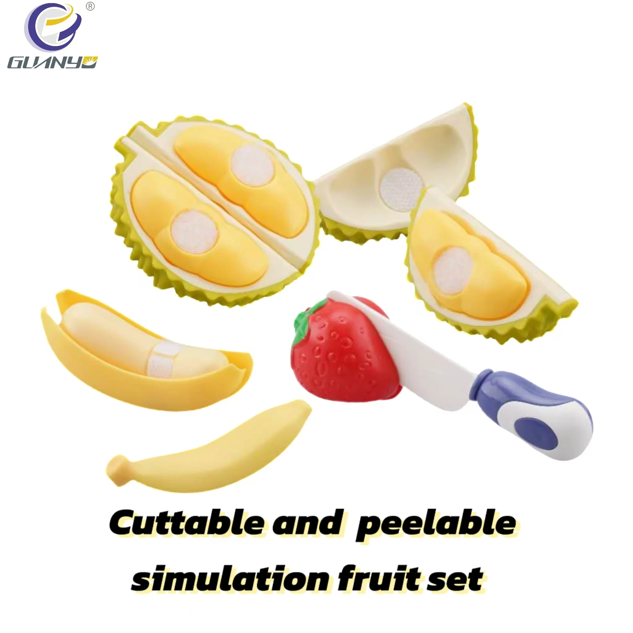 New Unisex Simulation Mini Fruit Set high Quality PP and PE Material Strawberry Durian Banana Stimulated Fruit Toy Gift For Kids