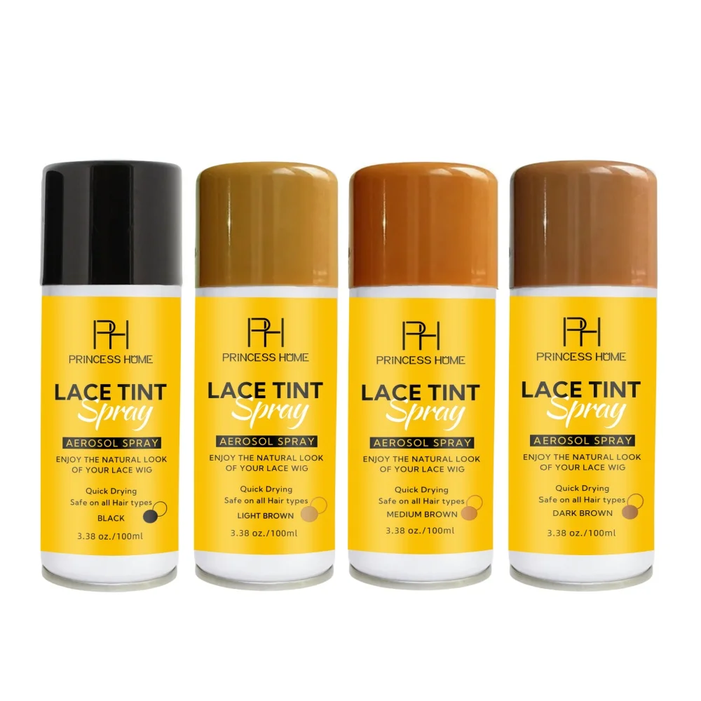 100ml High Pressure Lace Tint Aerosol Spray Customized Color Scent Logo Natural Medium Brown For Wig And Hair Tint Sprays