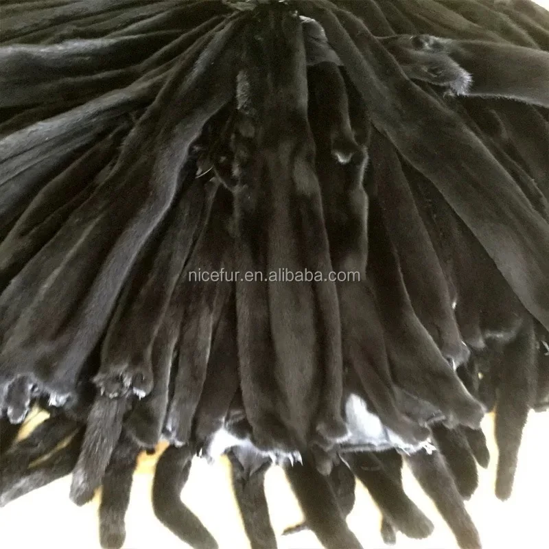 High quality natural black mink fur skin pelt 100% real animal fur wholesale