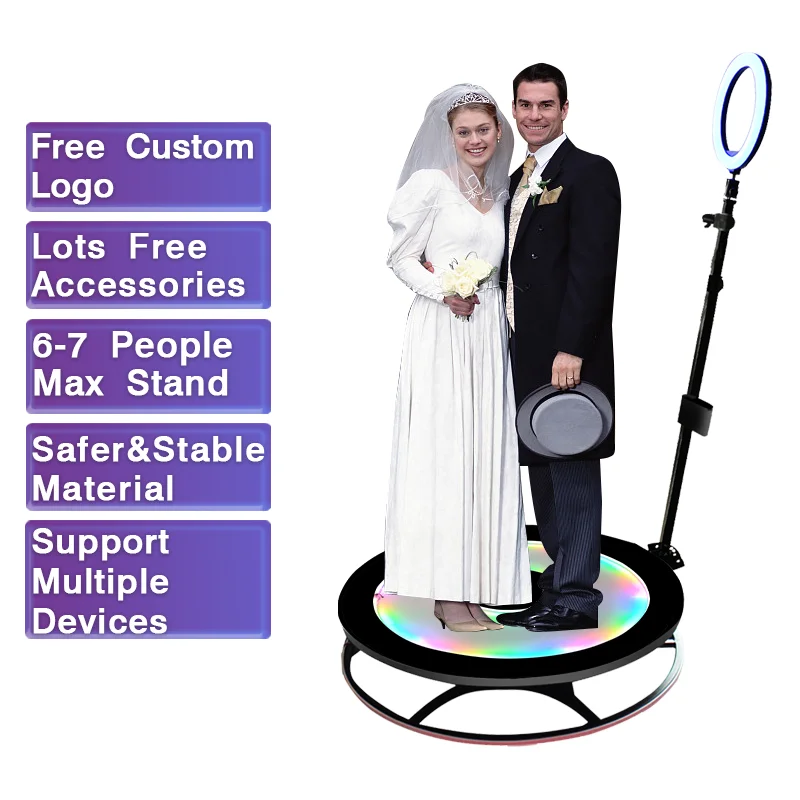 360 degree photo booth 100 360 ring light photo booth turn table 360 photo booth automatic ready to ship