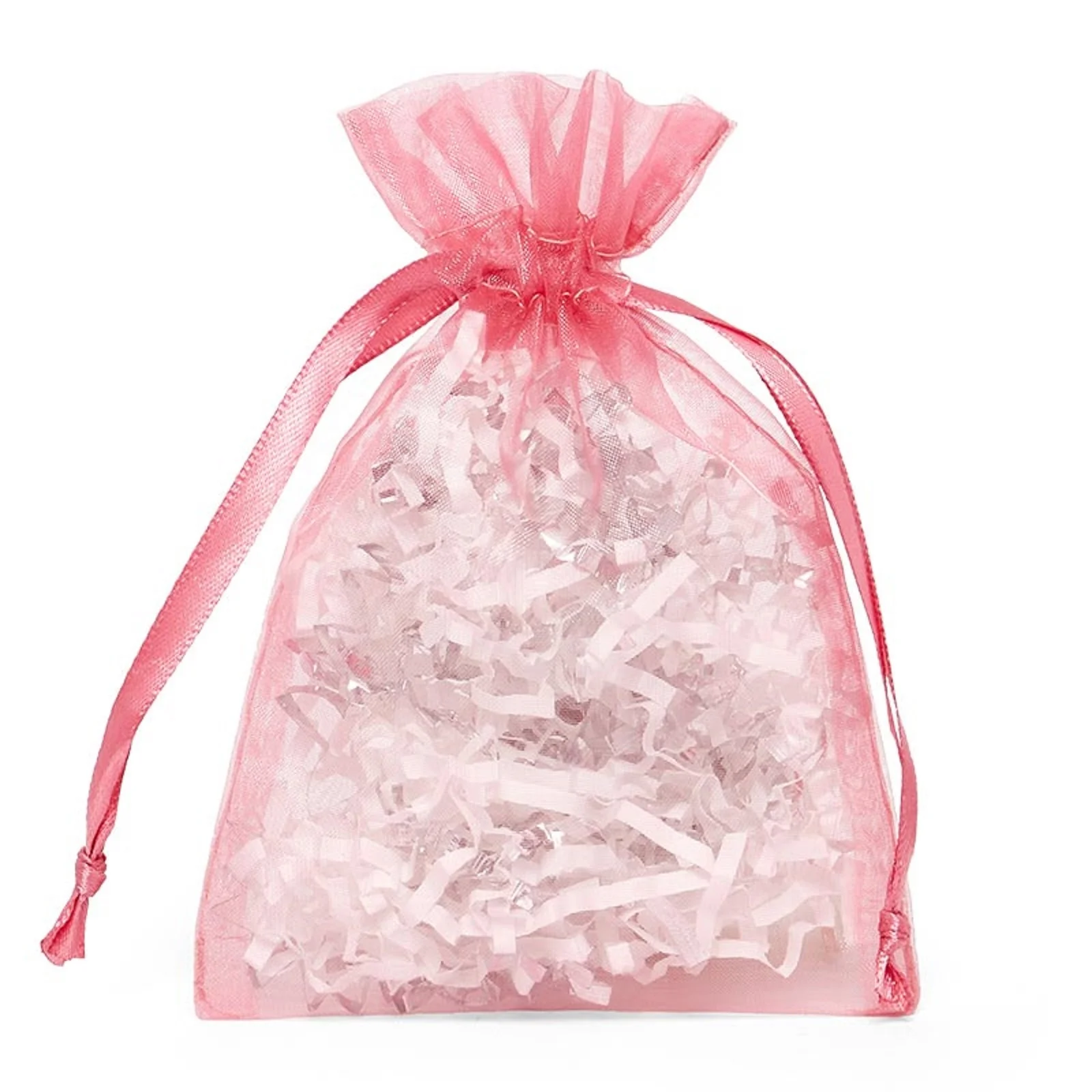 Luxurious Rose Pink Organza Flower Packaging Bags with 10 Sizes in Stock