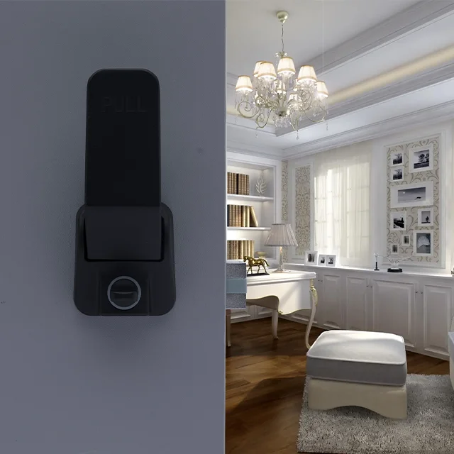 Commercial mechanical push pull locks and handles with black internal knobs for wood room door