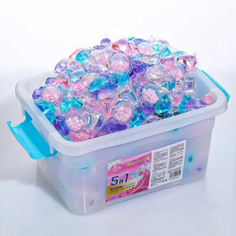 JIETI High Quality Disposable Laundry Beads Washing Capsules OEM Detergent Pods Clean Decontamination Liquid Container Gel Shape