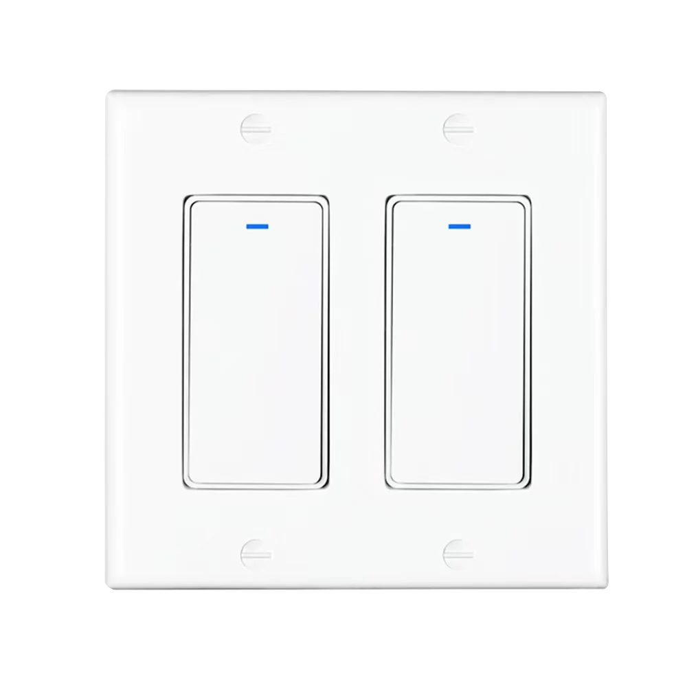 WiFi Push Button Switch 2 Gang  US AU Type App Remote Control Intelligent Timing Works With Google Home Alexa Echo