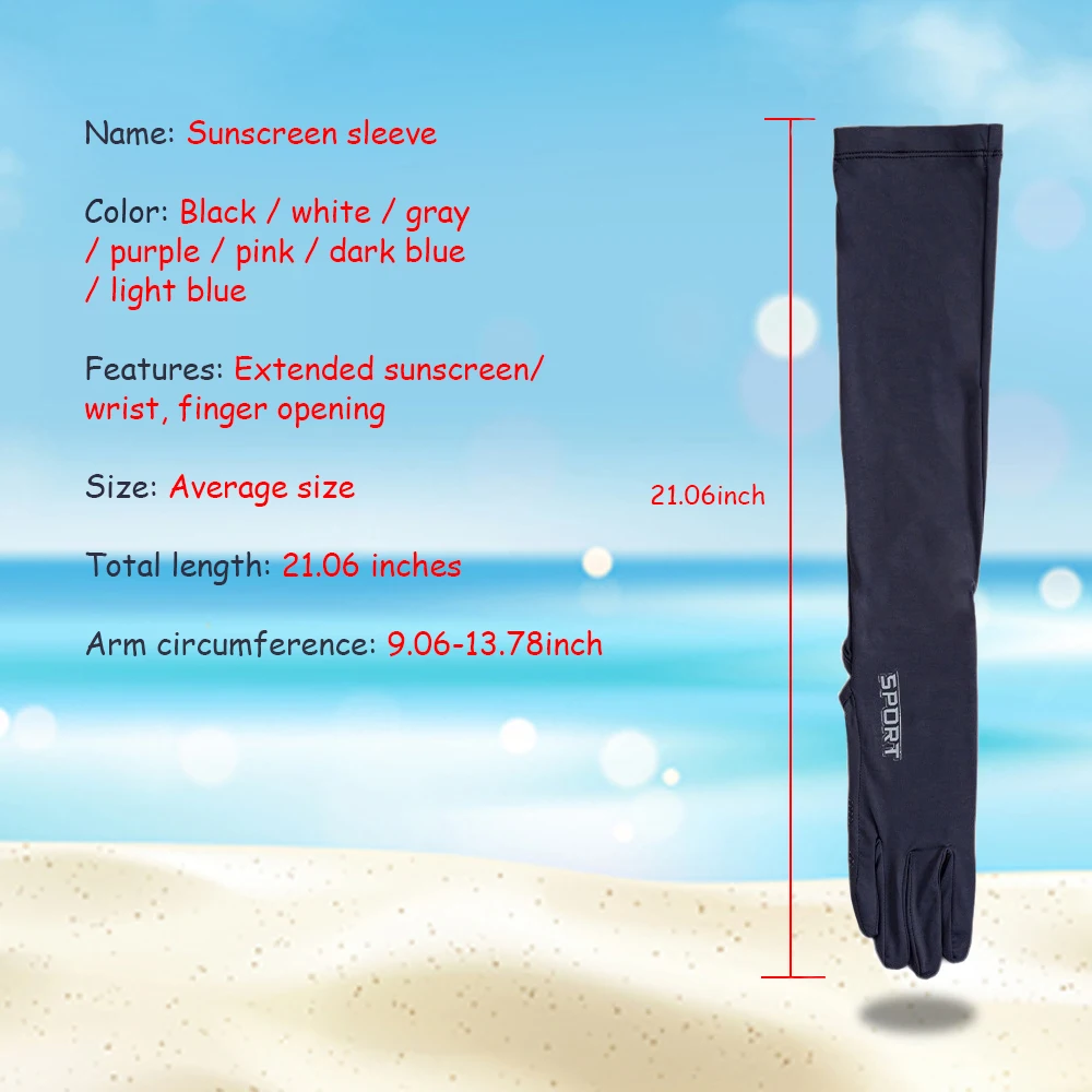 Summer Outdoor Arm Hand Protection Sunscreen Gloves UPF 50+ Foldable Touch Screen Gloves