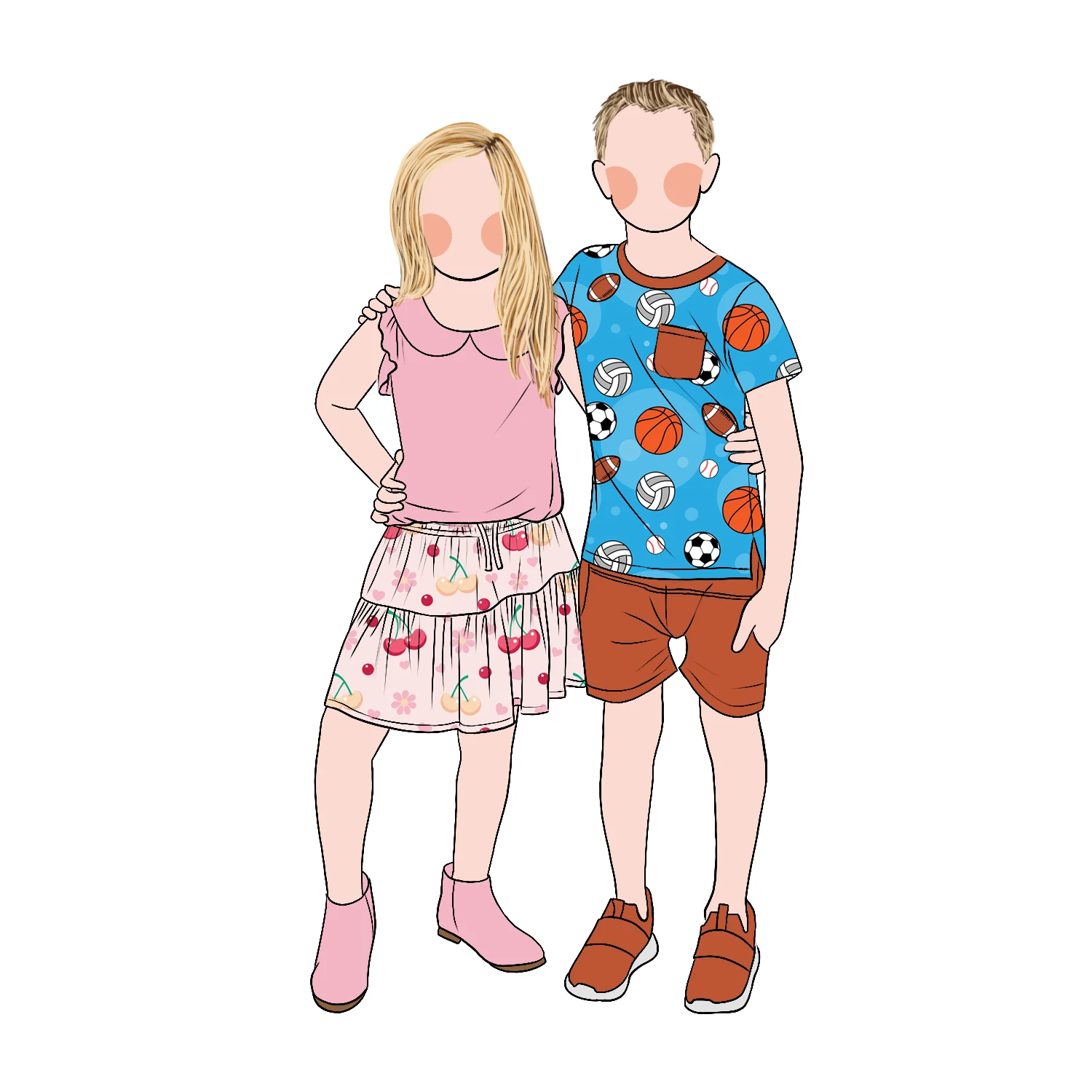 Летний комплект одежды для девочек