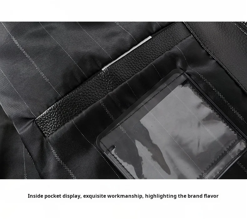 Men s Spring Autumn Leather Jacket Short PU Lapel Stylish Pockets Casual Fashion Wear