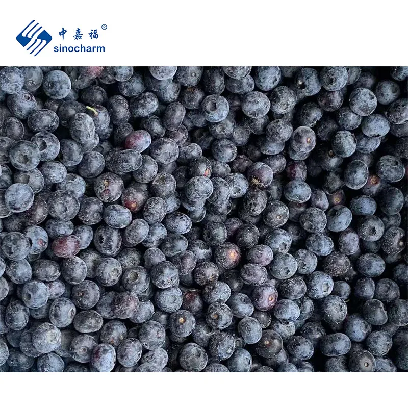 Sinocharm Frozen Chinese Blueberry Price 0.8-1.5cm Retail Package 1Kg Wholesale IQF Fresh Blueberry
