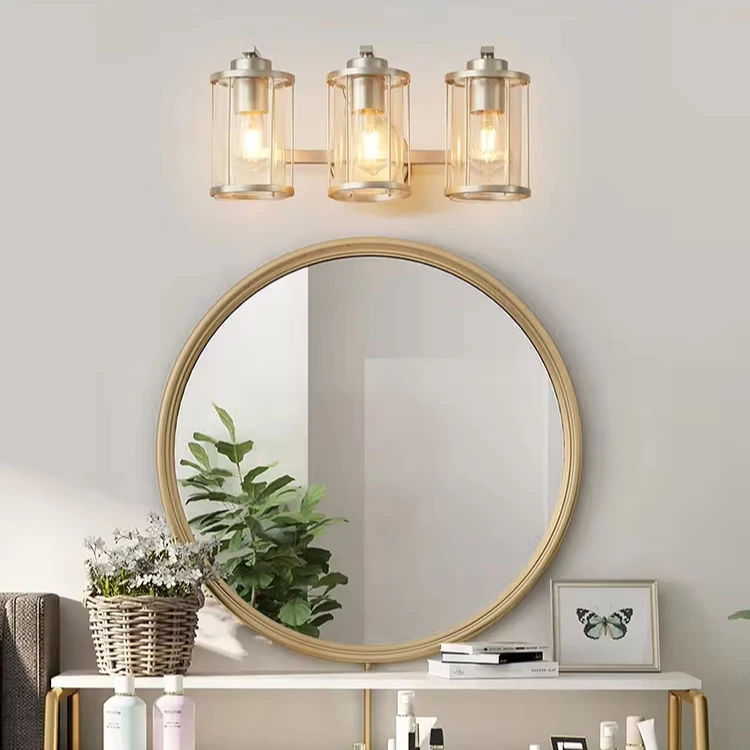 Modern Luxury Home Decor Wall Sconce High Grade Pearl Silver Iron Glass Wall Lamps For Bedside Bedroom Bathroom