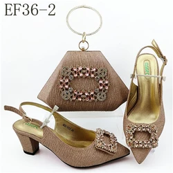 ladies party shoes popular design italian style shoes and bag set wholesale slingback shoes matching with hand bag EF36