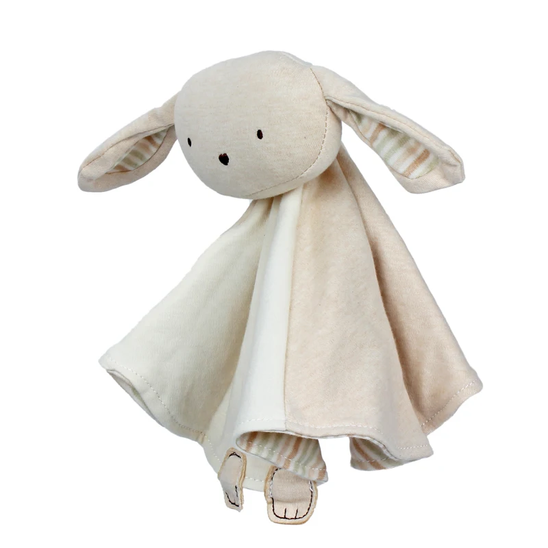 Baby Organic Cotton rabbit comforter toy hand holding Comforter