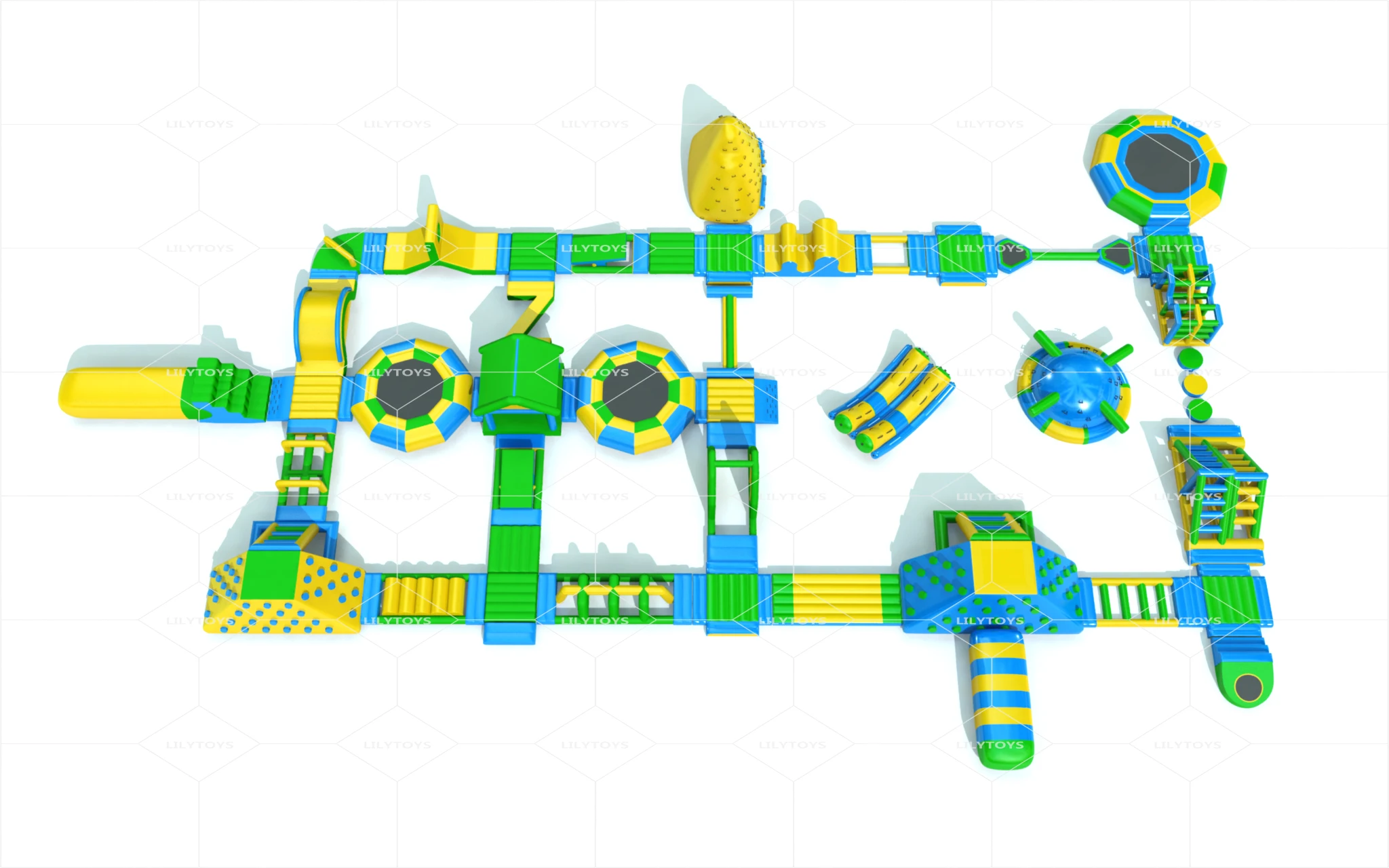 Commercial inflatable large floating water park for beach used waterpark