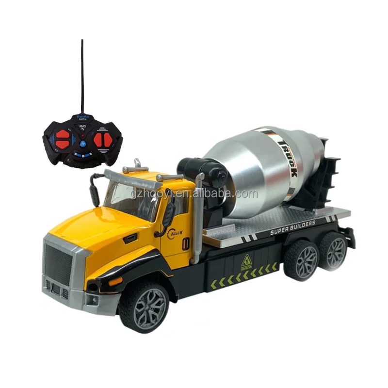 Remote Control Die Cast Dump Truck Toy RC Yellow Metal Construction Trucks for Kids