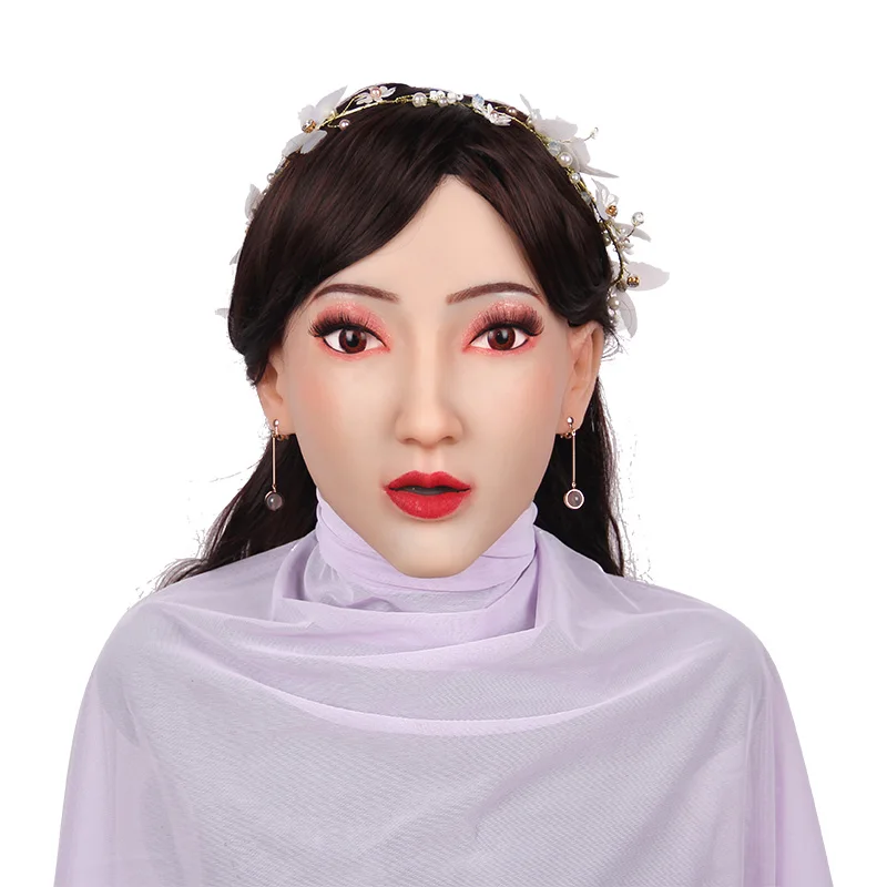 Soft Silicone Headgear Female Full Face Can Make up Mask for Crossdresser Cosplay Props
