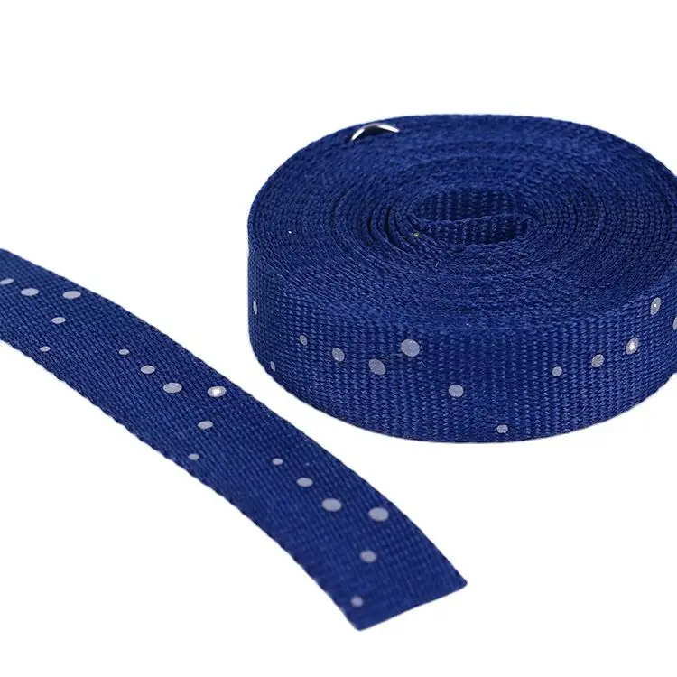Hot Stamping Woven Logo Customized Color Nylon Webbing Manufacturer Reflective Webbing