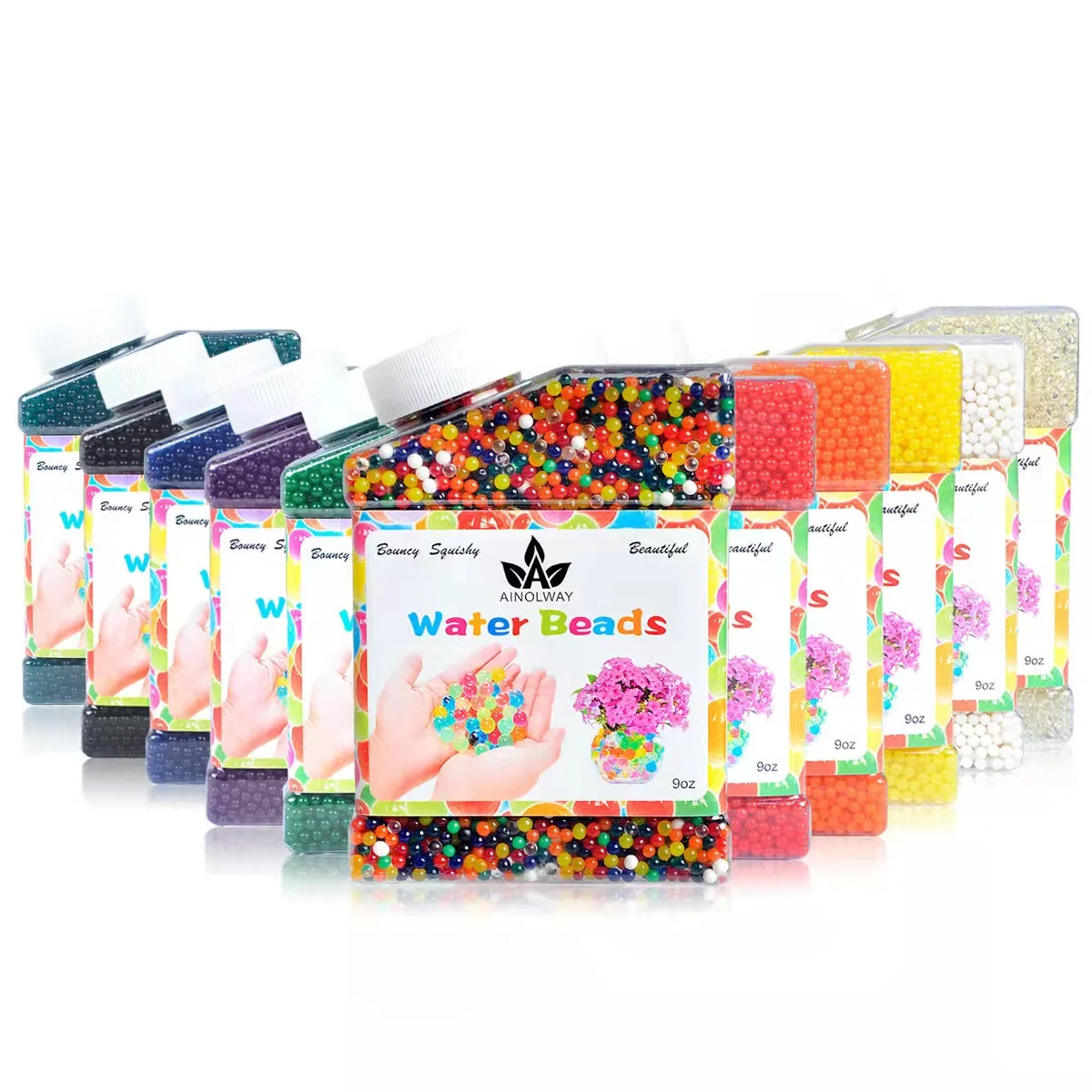 Amazon 50000pcs High Elastic Colorful Water Beads Gel Pearls Jelly Crystal Soil for Home Decor Vase Fillers