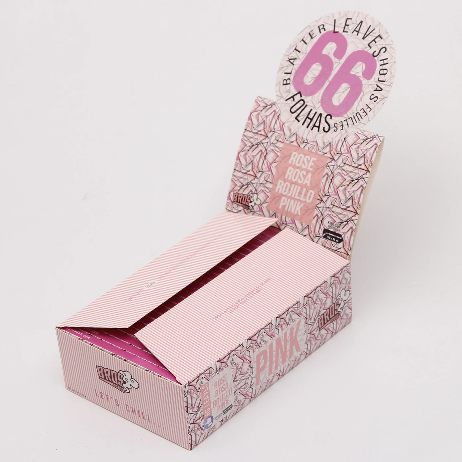 pink packing custom rolling paper for smoking rice paper white with pink line