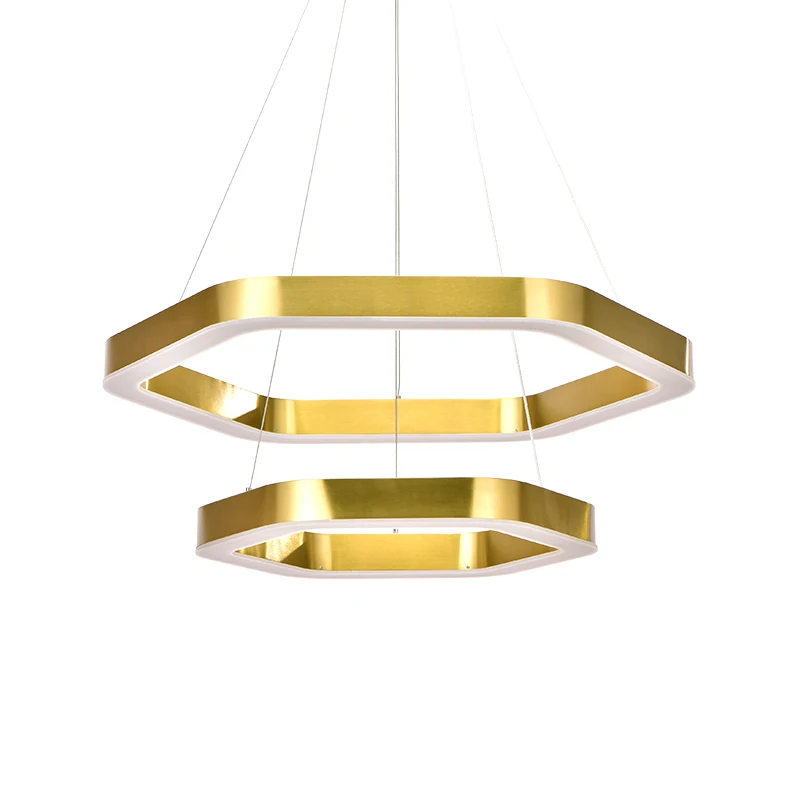 Hot Selling Modern Led Chandelier Artistic Pendant Ceiling Lamp Stainless steel+Acrylic Indoor LED Pendant Light