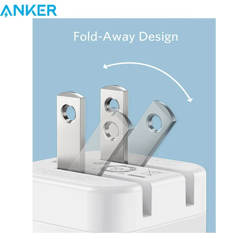 Original Anker PowerPort III 20W Cube Fast USB Type C Charger Foldable Plug The Powerful Foldable Charger for Phones Tablets