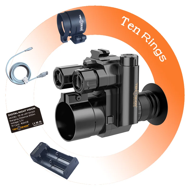 1080P HD Night Vision Scope IR Infrared NV Ten Rings NV201 Hunting Monocular Night vision Device