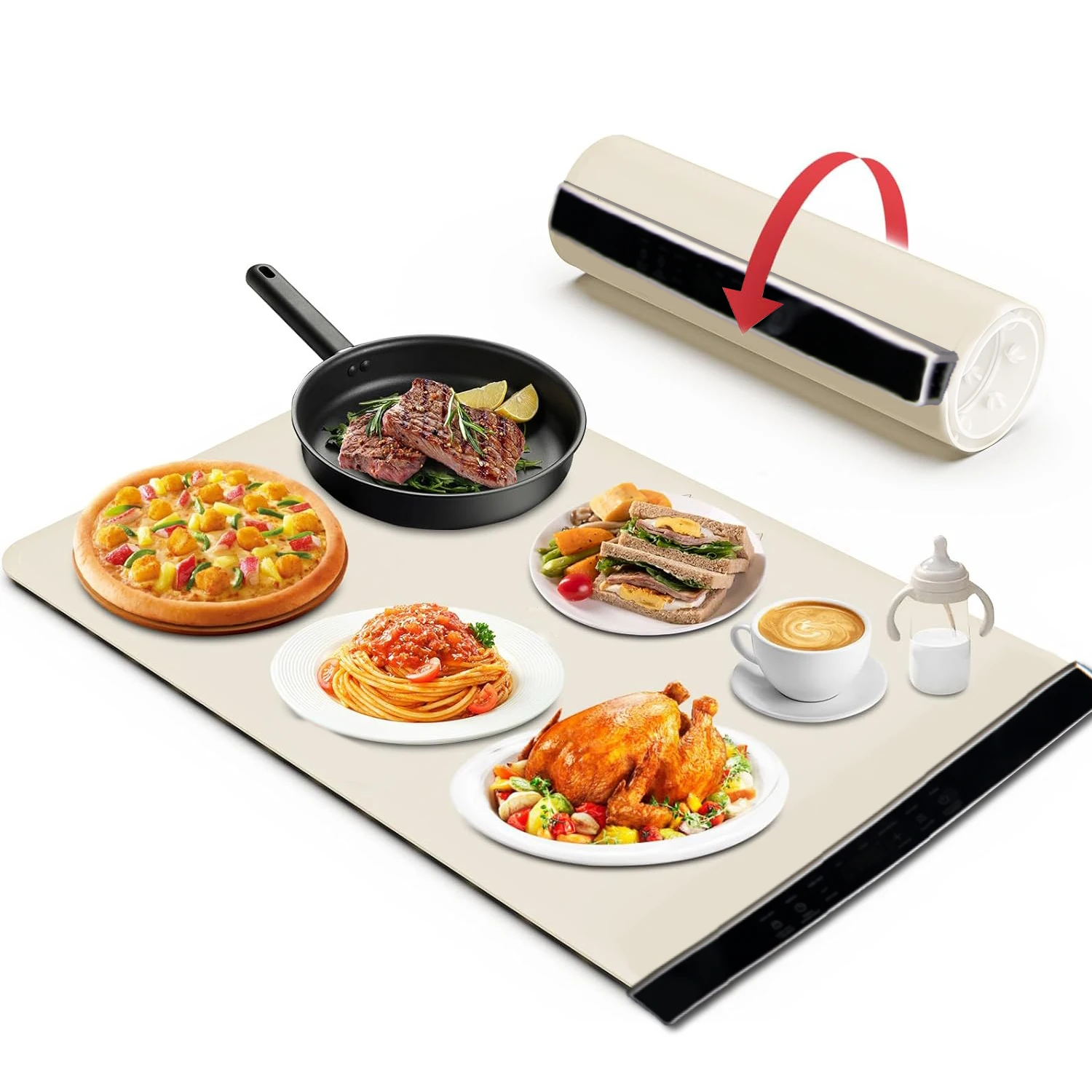 Auto Shut-Off -Versatile Hot Food Table Mat Food Warmer Full Surface Heating Table Mats Electric Food Warming Trays