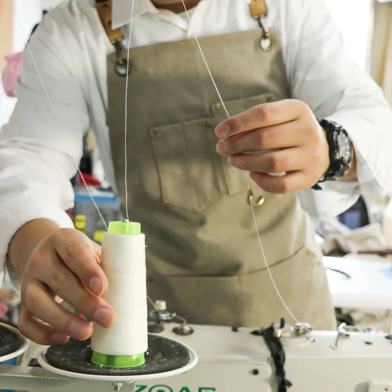 Grey Tailor Work Apron 16oz Washed Canvas Barber Work Barista Apron Sewing Tool Apron