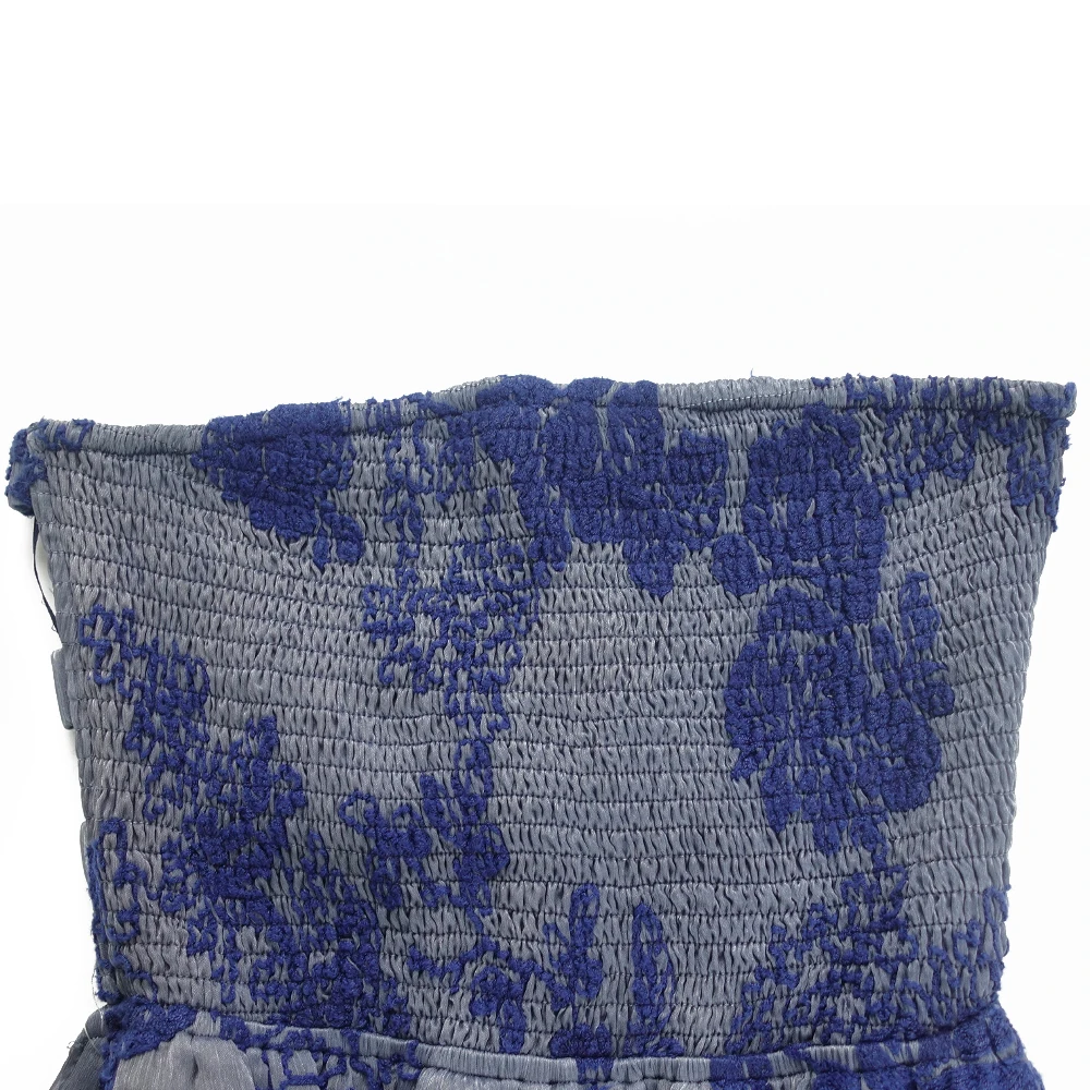 SMO navy elegant long party dresses and chiffon dress velvet print dress