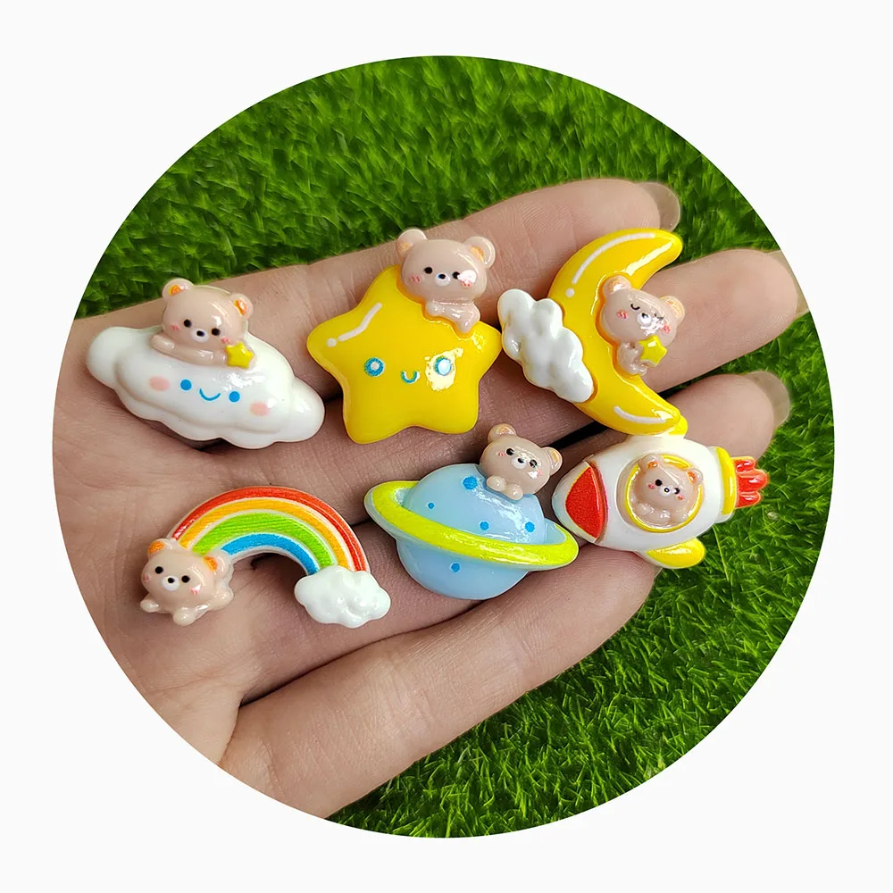 Craft Kits Rainbow Bear Cartoon Animal Slime DIY Resin Beads for Embellished Shoes Custom Hat Clothing Unique Handbags