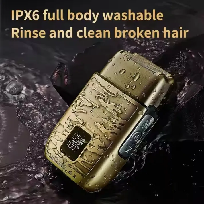 Dropshipping BeBeauty 740 NEW Hair Clippers Electric Shaver Hair Trimmer Nose Trimmer Men Grooming Set Metal Body Gold