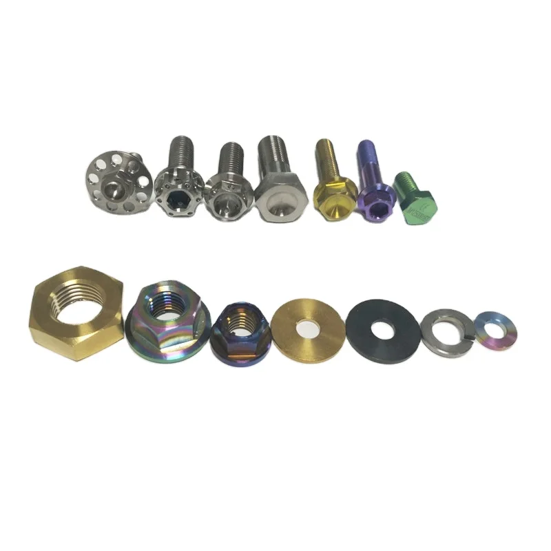 Custom OEM ODM bbs titanium bolts M8*32mm M8*24mm BBS bolt Split Rim Wheel Hub Gr.5 Ti-6Al-4V 12 point Flange Bolt with Nuts