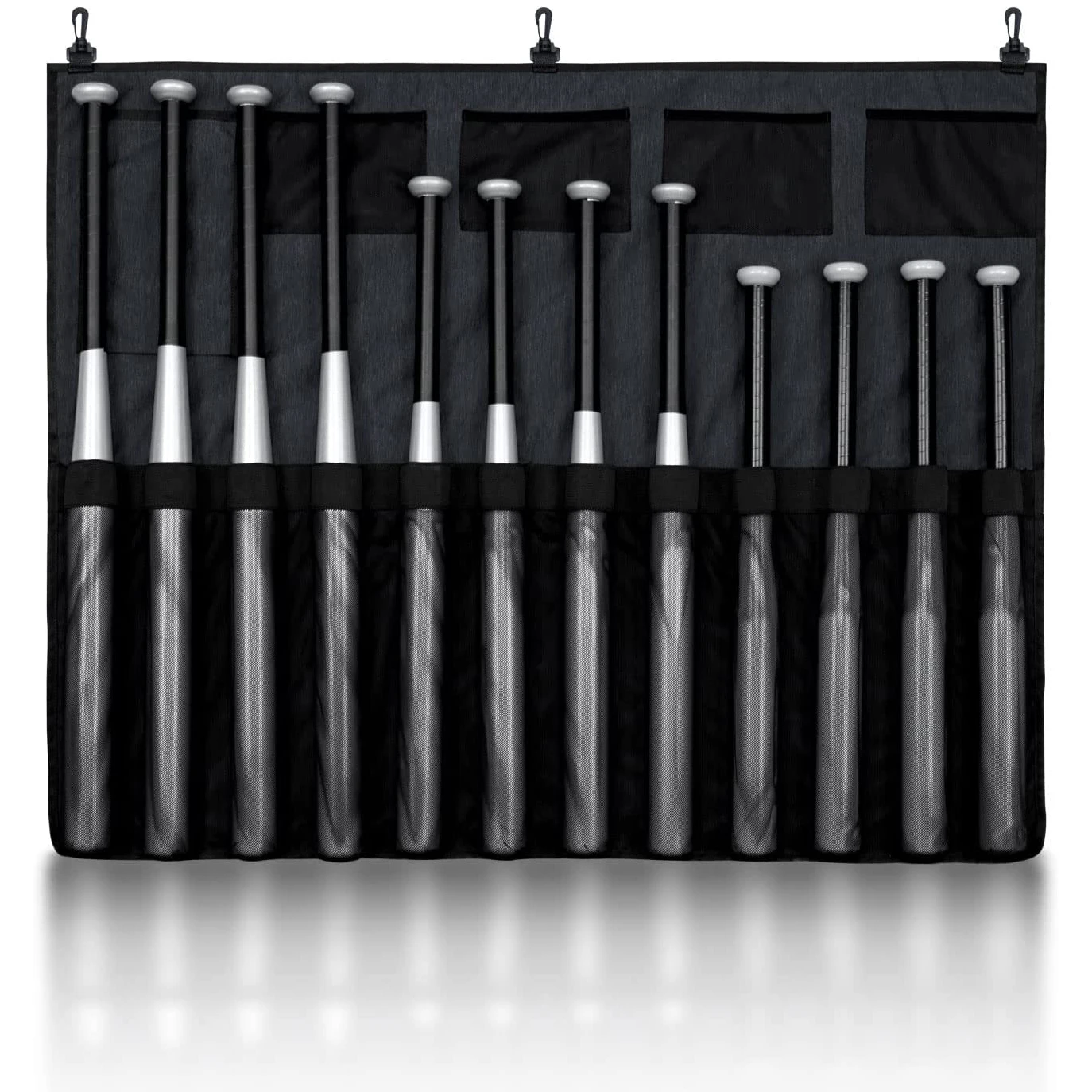 Bat Bag Caddy Hanging Bat Bag Baseball Team Storage Organizer Holds Up to 12 Bats for Baseball and Softball Teams