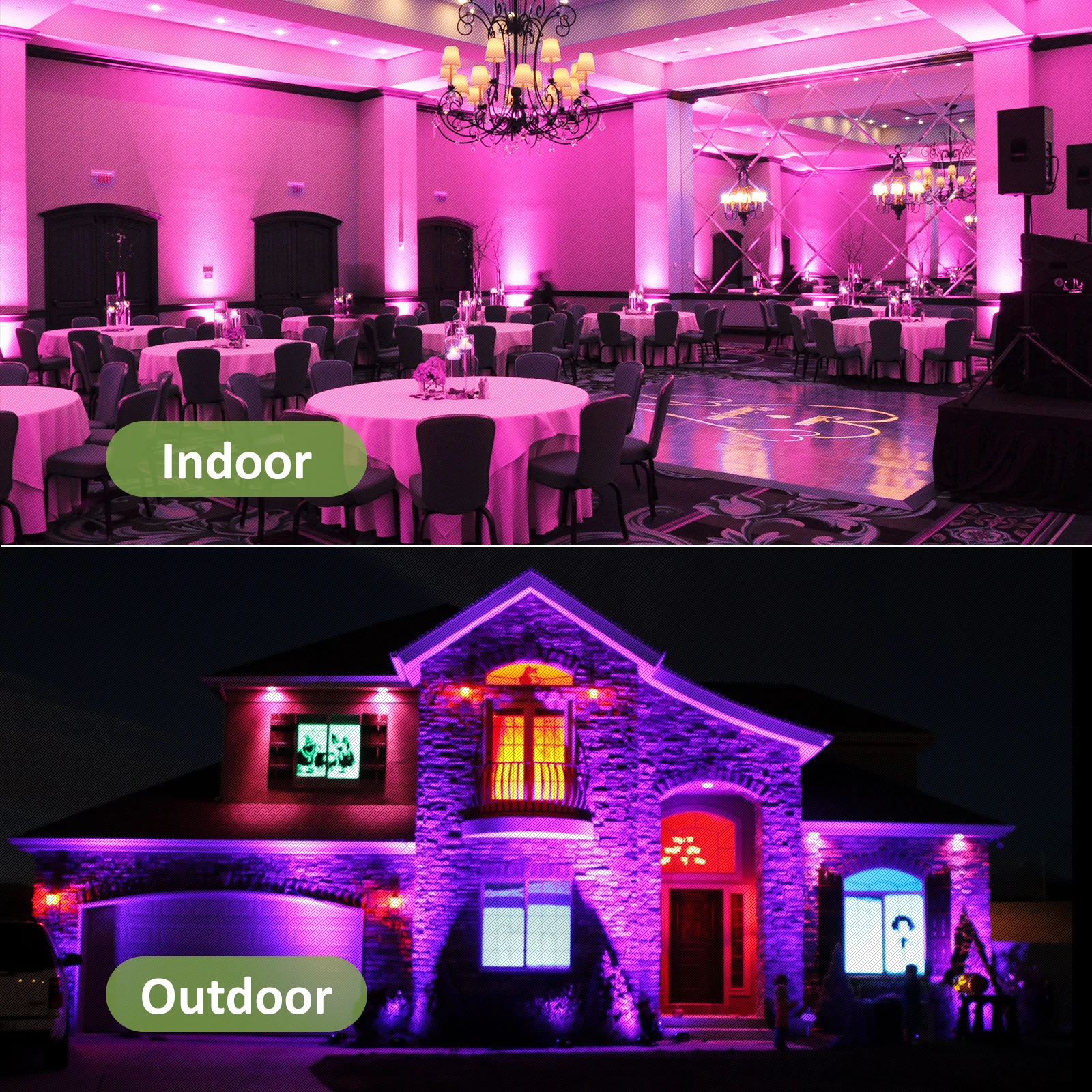 New Arrival 60W RGB LED Flood Light Upgraded IR Remote IP66 4 DIY Modes Dimmable Floodlight for Garden Stage Landscape