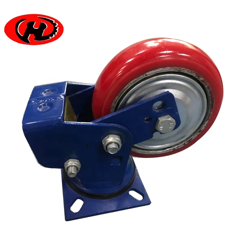 best China made heavy duty spring mounted PU  shock absorbing  trolley caster wheel