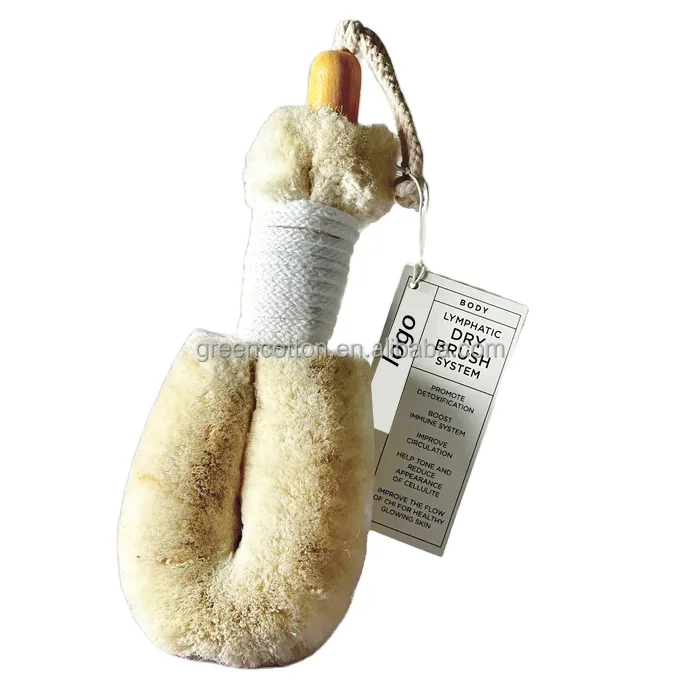 Custom Logo 100% Pure Natural Sisal Bristle Beauty Jute Dry Brush Body Skin Bath Body Brush