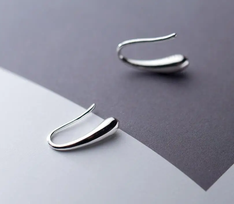 
Fashion Classic Jewellery 100% Pure Silver Solid Silver Teardrop Hoop Earrings wholesale 